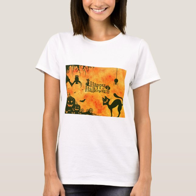 glückliche Katze T-Shirt (Vorderseite)