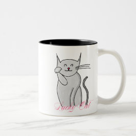 Glückliche Katze Zwei-Ton Tasse