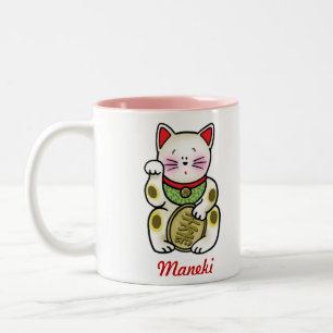 Glückliche Katze Zweifarbige Tasse
