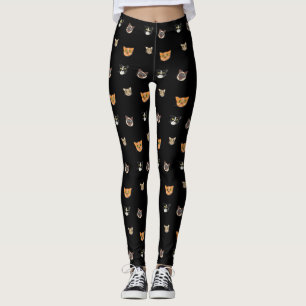 Glückliche Katzen-Köpfe - Muster Leggings