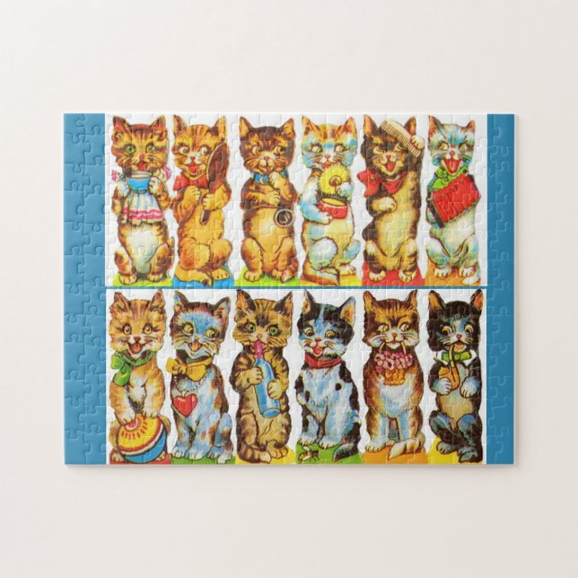 glückliche Katzen Puzzle (Horizontal)