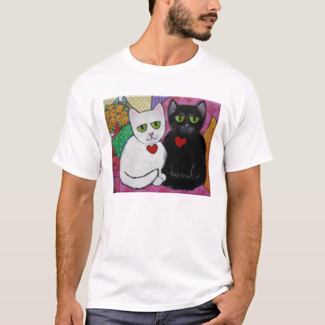 Glückliche Katzen T-Shirt (Vorderseite)