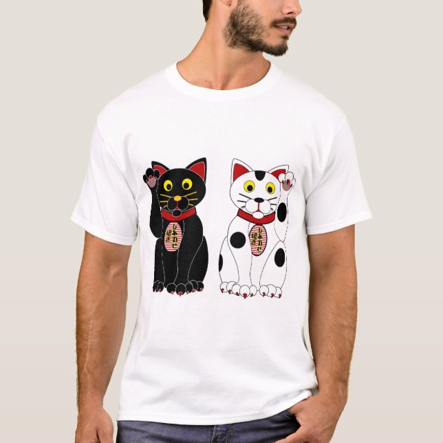 Glückliche Katzen T-Shirt (Vorderseite)
