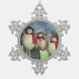Glückliche Käufer Schneeflocken Zinn-Ornament