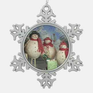 Glückliche Käufer Schneeflocken Zinn-Ornament