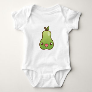 Glückliche Kawaii Birne Baby Strampler