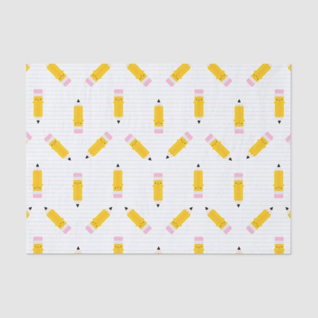 Glückliche Kawaii Bleistifte Seidenpapier (Vorderseite)