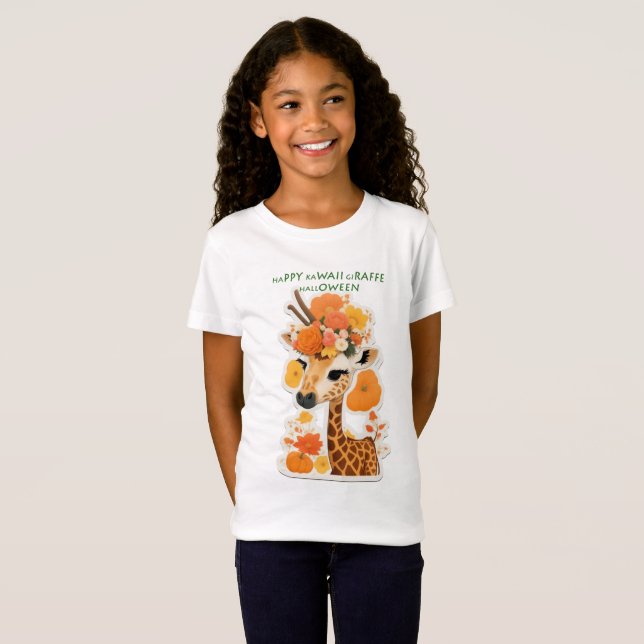 glückliche kawaii giraffe halloween T-Shirt (Vorne ganz)