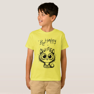 Glückliche Kawaii-Katze Kinder T-Shirt