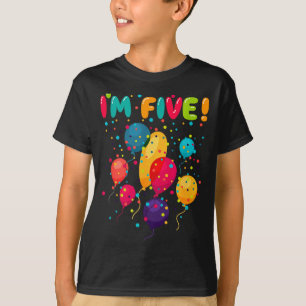 Glückliche Kinder 5 fünf Geburtstagspartys Luftbal T-Shirt