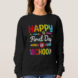 Glückliche Kinder am ersten Schultag Lehrer zurück Sweatshirt