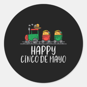 Glückliche Kinder Cinco De Mayo Mexikanische Tacos Runder Aufkleber