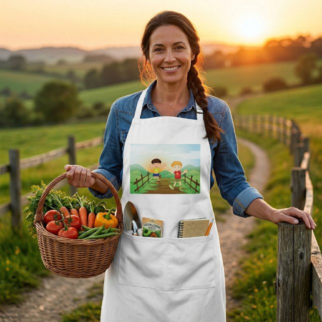 Glückliche Kinder spielen draußen Schürze (Von Creator hochgeladen)