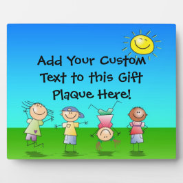 Glückliche Kinder spielen in der Sonne, Kinder dra Fotoplatte