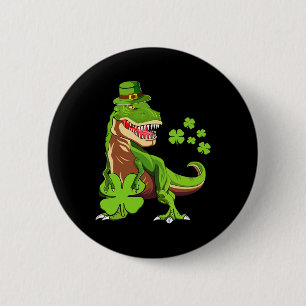 Glückliche Kinder St Pat Trex Tag Dino St Patricks Button
