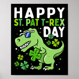 Glückliche Kinder St Pat Trex Tag Dino St Patricks Poster