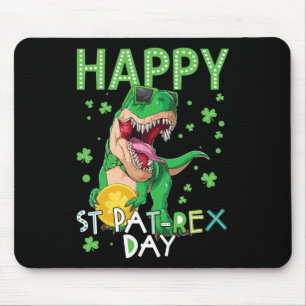 Glückliche Kinder St. Patrick's Day T-Rex Dinosaur Mousepad