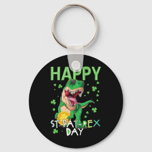 Glückliche Kinder St. Patrick's Day T-Rex Dinosaur Schlüsselanhänger