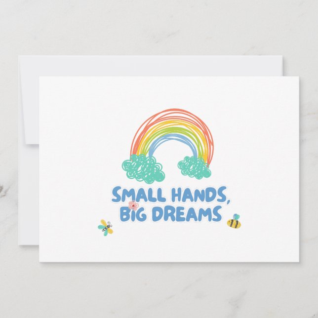 Glückliche Kinder Tag Kleine Hände, große Träume Dankeskarte (Vorderseite)