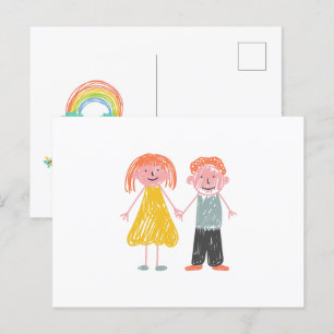 Glückliche Kinder Tag Kleine Hände, große Träume Postkarte