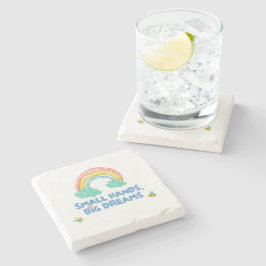 Glückliche Kinder Tag Kleine Hände, große Träume Steinuntersetzer