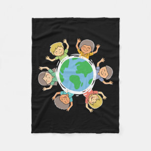 Glückliche Kinder - Umweltschutz Earth Da Fleecedecke