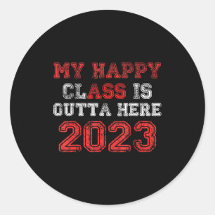 Glückliche Klasse ist raus hier 2023 T-Shirt lusti Runder Aufkleber