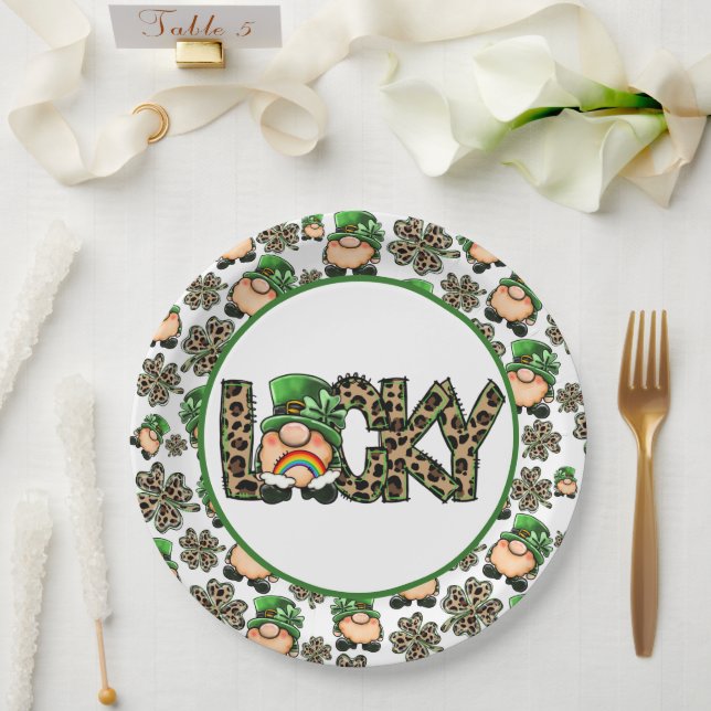 Glückliche Kleeblätter Pappteller (Hochzeit)