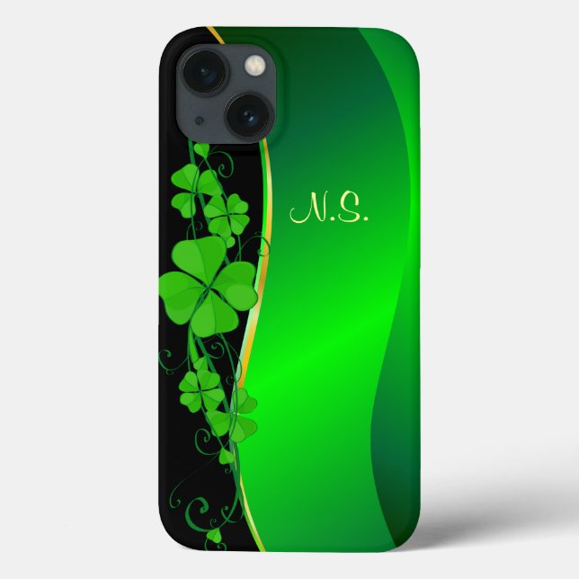 Glückliche KleeblattgoldImitat-Glitterwelle Case-Mate iPhone Hülle (Rückseite)