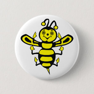 Glückliche kleine Biene Button