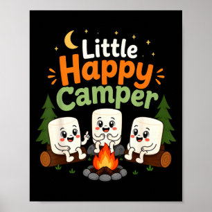 Glückliche kleine Camper-Kinder Marshmallow-Gruppe Poster
