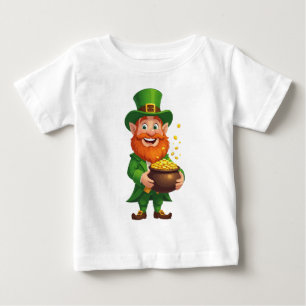 Glückliche kleine Legende Cartoon Leprechaun Baby T-shirt