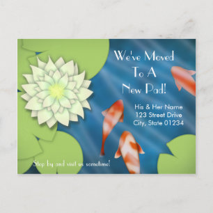 Glückliche Koi bewegliche Mitteilung Ankündigungspostkarte