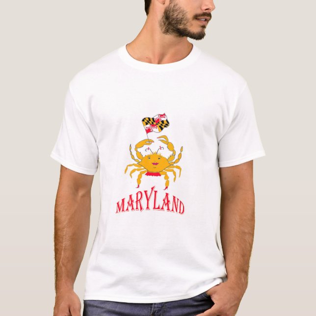 Glückliche Krabbe in Maryland T-Shirt (Vorderseite)