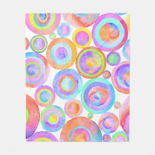 Glückliche Kreise Fleecedecke (Vorderseite)