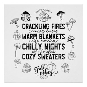 Glückliche Kürbisgewürz-Saison-Digital-Download-Po Poster