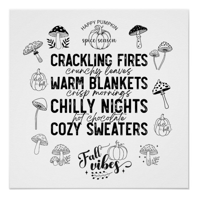 Glückliche Kürbisgewürz-Saison-Digital-Download-Po Poster (Vorderseite)