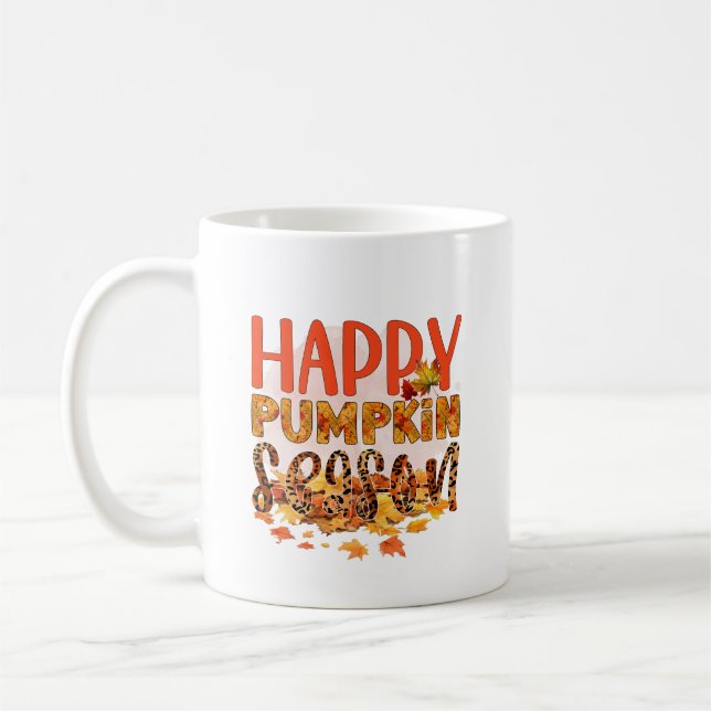 Glückliche Kürbissaison Herbst  Kaffeetasse (Links)