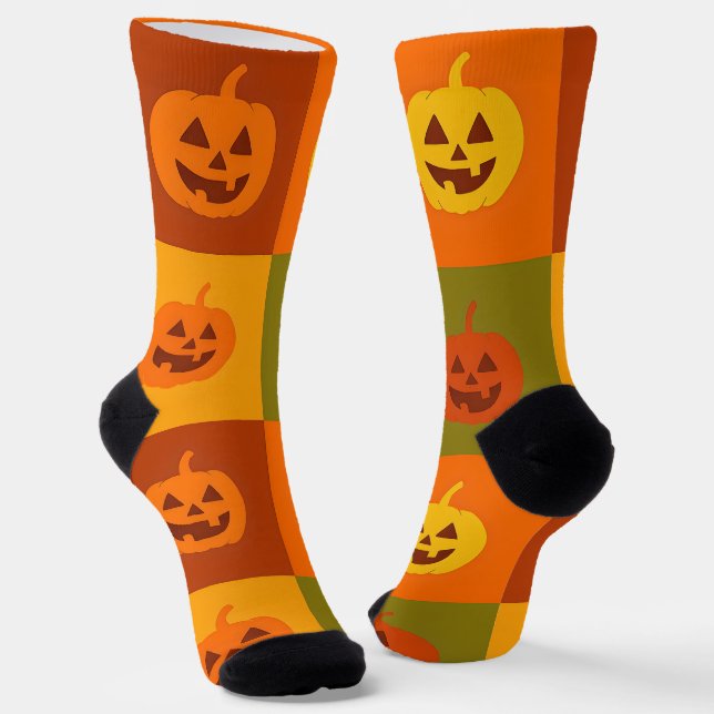 Glückliche Kürbisse Socken (Gewinkelt)