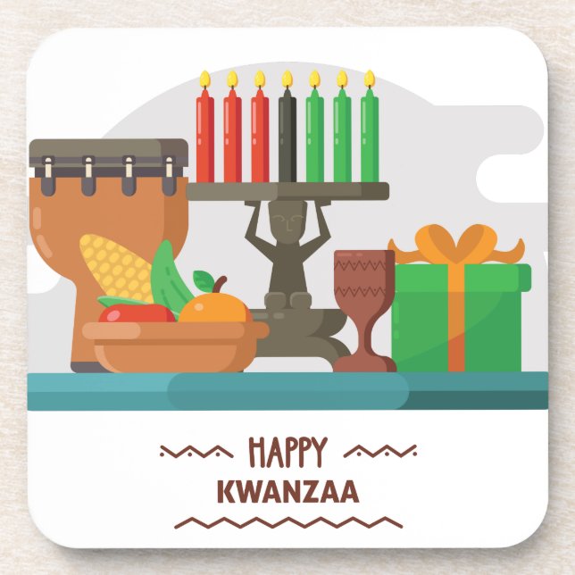 glückliche kwanzaa Geschenke Untersetzer (Vorderseite)
