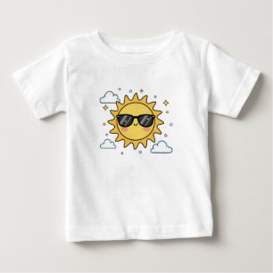 Glückliche lächelnde Sonne Cartoon - Minimalistisc Baby T-shirt