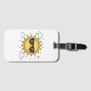 Glückliche lächelnde Sonne Cartoon - Minimalistisc Gepäckanhänger