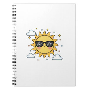 Glückliche lächelnde Sonne Cartoon - Minimalistisc Notizblock
