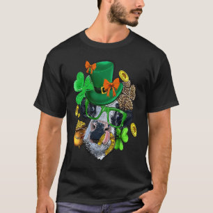 Glückliche Leckende Kuh Leopard Kleeblatt Irischer T-Shirt