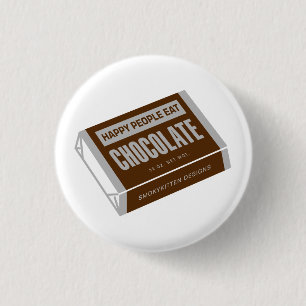 Glückliche Leute essen Schokolade Button