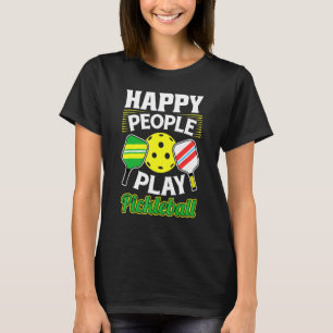 Glückliche Leute spielen Pickleball Paddleball Pla T-Shirt