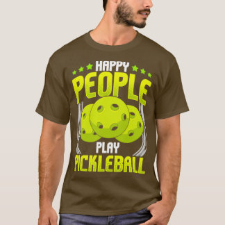 Glückliche Leute spielen Pickleball T-Shirt