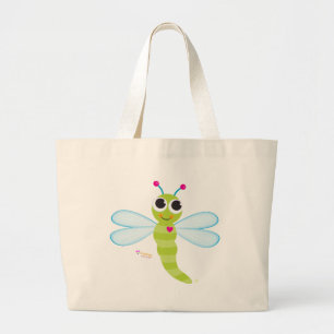 Glückliche Libellen-Strand-Tasche Jumbo Stoffbeutel