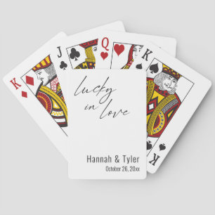 Glückliche Liebe Elegante Weiße Hochzeitsgeschenke Spielkarten