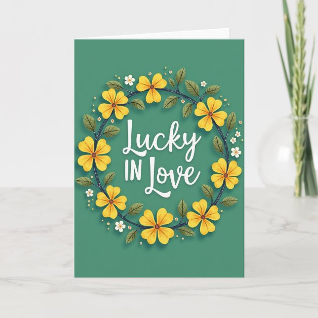 Glückliche Liebe Florale Karte (Vorderseite)